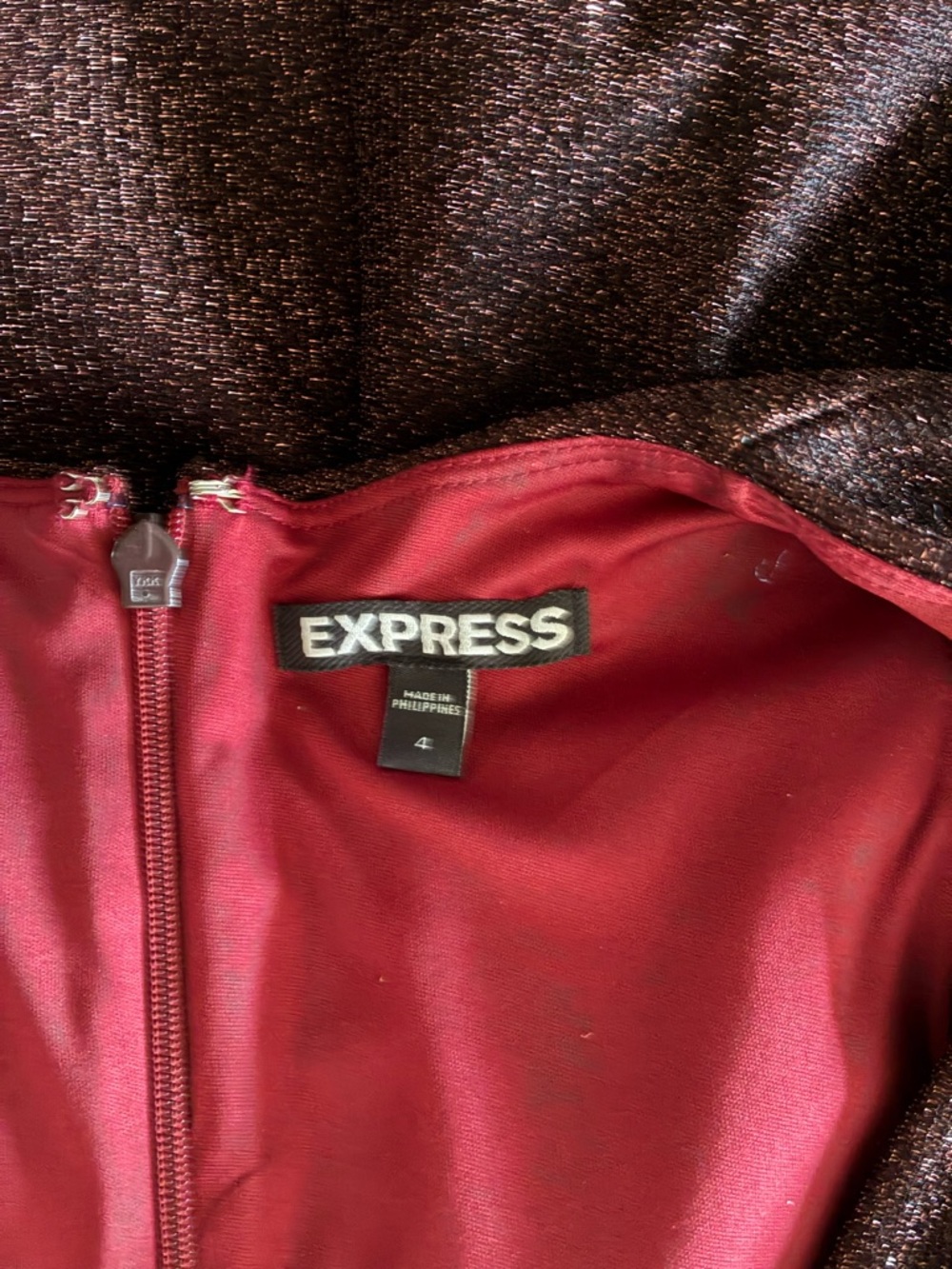 Express Brown Cutout Square-Neck Mini Dress - Picture 4 of 5
